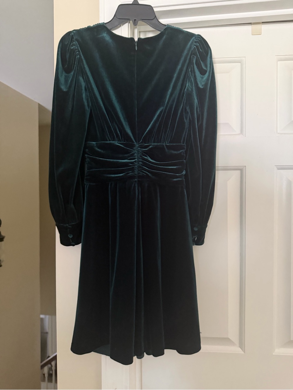 Vince Camuto Emerald Velvet Long-Sleeve Dress
